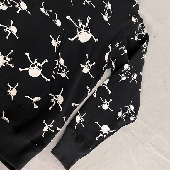 Saint Mxxxxxx Unisex Black White Skull Print Long Sleeve Pullover Hoodie Size L - Picture 5 of 5